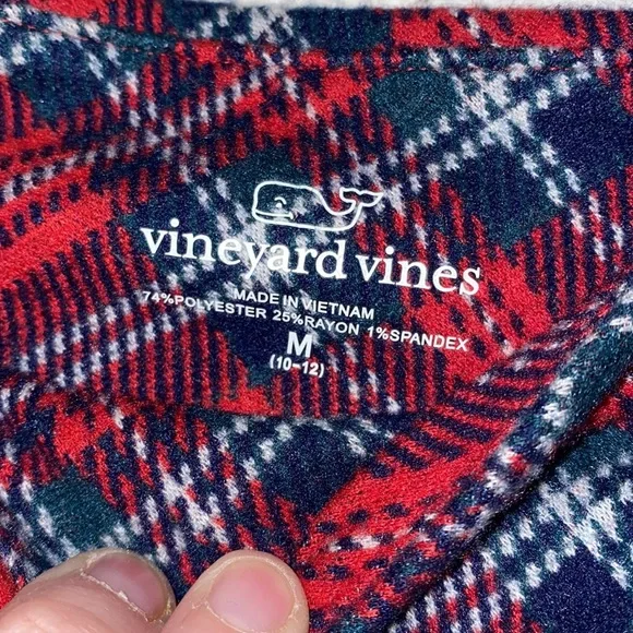 CLOSET CLEAR OUT Vineyard Vines plaid Red and Blue girls size 10 Leggings - Picture 7 of 7